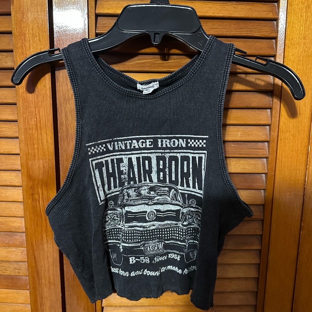 Garage Black Graphic Tank Top